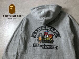 A BATHING APE●PIRATE STORE限定マイロプリント ZIP スウェット パーカー●エイプ