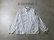 美品●SOPHNET.●ストライプ シャツ コーチジャケット ドッキングデザイン●ソフネット_画像1