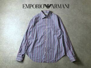 美品●EMPORIO ARMANI●マルチストライプカラー レギュラー シャツ●エンポリオアルマーニ