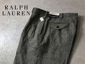 ヴィンテージ デッドストック●RALPH LAUREN●千鳥格子ウール トラウザー パンツ●ラルフローレン