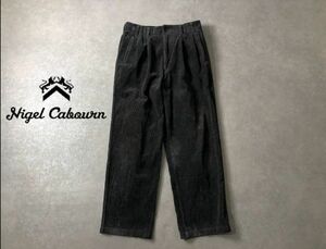 NIGEL CABOURN●ジャンボ コーデュロイ パンツ タック オールド パンツ●ナイジェルケーボン