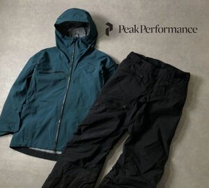 美品・定価17万●PeakPerfoemance●上下セット スノーボード スキーウェア ジャケット+パンツ●ピークパフォーマンス●グリーン