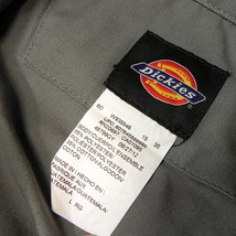 l201★ バックプリント オールインワン ディッキーズ dickies グレー つなぎ L RG エンジニア メカニック 古着 作業着 作業服 ★_画像5