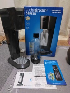 ○sodastream GENESIS ソーダストリーム ジェネシス G100 炭酸水メーカー ブラック 箱、説明書付き ※動作確認品