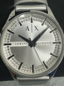 2505■稼働　ARMANI　アルマーニ　EXCHANGE　エクスチェンジ　レザーベルトウォッチ　AX5270　シルバーカラー　36mm