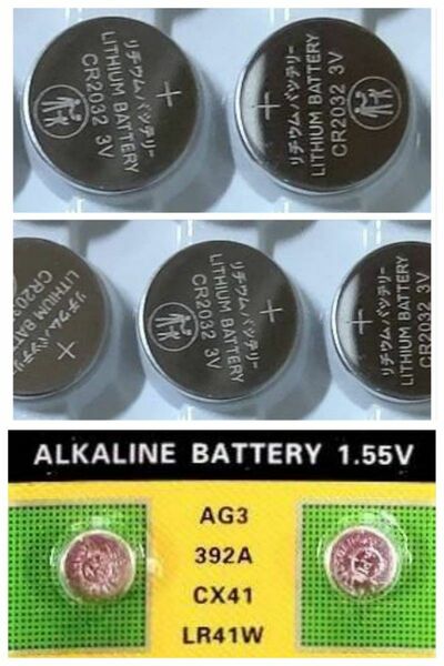 リチウムCR2032コイン電池５個＋アルカリAG3ボタン電池２個［ゆうパケット］