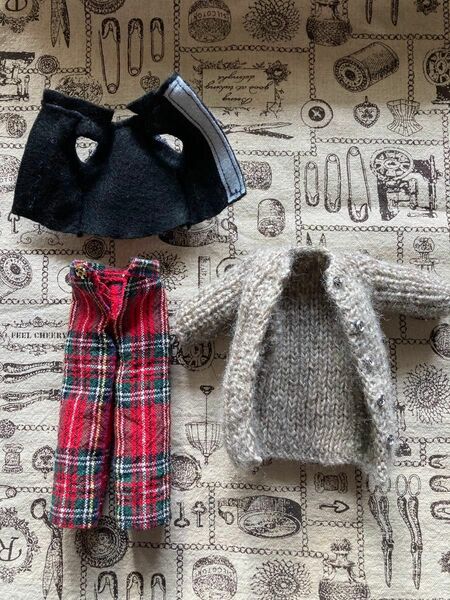 イギリスゴム編みの萌え袖ロングカーディガン（リカちゃんサイズ） ＋セットアップ
