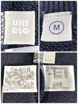 Y0850UNIQLOユニクロメンズトップストレーナー長袖丸首Mサイズネイビー紺無地綿素材含シンプルカジュアルシンプルデイリーカジュアル_画像10