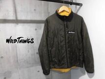 中古★WILD THINGS/ワイルドシングス★PRIMALOFT プリマロフト★立襟 リバーシブル ジャケット★メンズ M★ブラウン×黄★USA製★中綿 _画像1