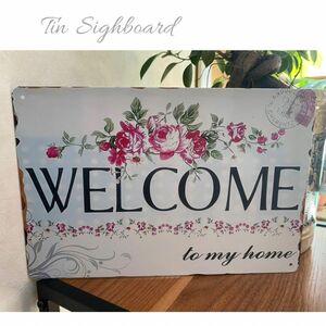  wellcome signboard 2 tin plate signboard gardening miscellaneous goods ornament interior miscellaneous goods new goods Cafe manner free shipping popular anonymity delivery fo low break up equipped 