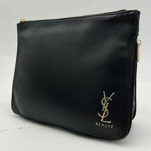 1円【新品未使用】YVES SAINT LAURENT YSL イヴサンローラン セカンドバッグ クラッチバッグ ロゴ レザー 本革 メンズ ゴールド金具