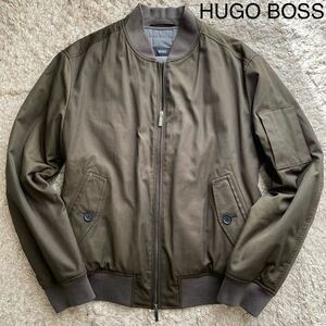 未使用級/XLサイズ/HUGO BOSS ヒューゴボス　ブルゾン フライトジャケット MA-1 キルティング　カーキ ミリタリー　ボンバー　メンズ　