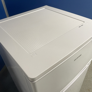 【良品】アイリスオーヤマ 2ドア冷蔵庫 AF81-W 2019年製 通電確認済み 81L 6段階の温度調節 小物・ボトルポケットやクリアケース付きの画像2