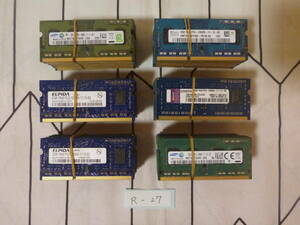管理番号　R-27 / ノートPC用メモリ / DDR3 / 2GB / 60枚セット / PC3-12800 / 動作未確認 / ゆうパック発送 / 60サイズ / ジャンク扱い
