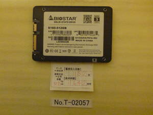 管理番号　T-02057 / SSD / BIOSTAR / 2.5インチ / 512GB / ゆうパケット発送 / データ消去済み / ジャンク扱い