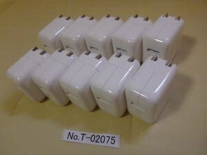 T-02075 / Apple / USB Power Adapter / A2167 / 12W / 10個セット / 通電のみを確認 / ゆうパック発送 / 60サイズ / ジャンク扱い