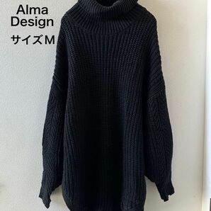 Aloma Design ロングニット ニット セーター タートルネック 長袖 プルオーバー