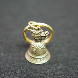 ga-ti Anne bell dragon . Dragon brass brass . main 12 main key holder necklace Harley Biker amulet accessory 