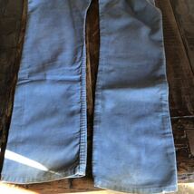 1000円スタート70 s Levi's 513 リーバイス コーデュロイパンツ ブルー　ダロンジッパー42 _画像6