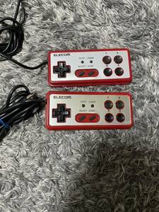 ELECOM USB ゲームパッド コントローラー ファミコン 未確認　ジャンク　2個セット エレコム