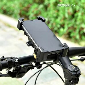 黒 スマホホルダー 自転車 バイク 振れ止め 脱落防止 GPSナビ 携帯ホルダの画像8