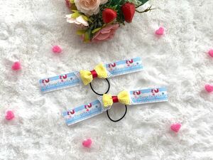 いちごクリームツインポニーオー2個セットキッズヘアゴムキッズヘアアクセサリーハンドメイド