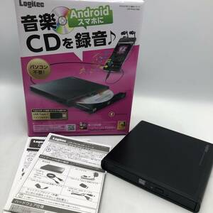 【未検品】ロジテック CDドライブ スマホ 音楽CD取り込み ブラック LDR-PMJ8U2RBK/Y15388-X2