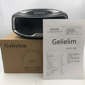 【通電確認済】Gelielim CDプレーヤー ステレオ cd ラジオ スピーカー内蔵 X8 /Y15632-T2