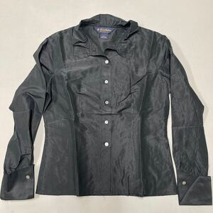 BROOKS BROTHERS ブルックスブラザーズ シルクシャツ サイズ4 100% レディース ブラック 黒 SILK 長袖シャツ トップス