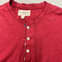 DENIM&SUPPLY RALPH LAUREN デニムアンドサプライ ラルフローレン コットンシャツ Mサイズ 赤 レッド ヘンリーネック 長袖 Tシャツ ボタン_画像2