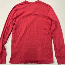 DENIM&SUPPLY RALPH LAUREN デニムアンドサプライ ラルフローレン コットンシャツ Mサイズ 赤 レッド ヘンリーネック 長袖 Tシャツ ボタン_画像8