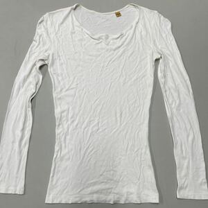 MADE IN USA アメリカ製 レディース 長袖Tシャツ ロンT 白 ホワイト 肌着 フリーサイズ カットソー ロングスリーブ