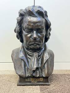 (11103)ベートーヴェン　L.V BEETHOVEN　胸像 置物 彫像　アンティーク　銅像風　現状品