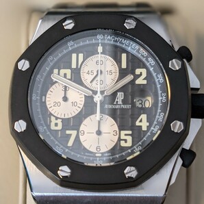 超美品 オーデマピゲ AUDEMARS PIGUET ロイヤルオーク オフショア クロノグラフ 黒文字盤25940SK.OO.D002CA.01.A ステンレス メンズの画像2