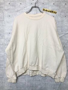 BERSHKA ベルシュカ ZARA レディース ワイドダメージ加工 スウェットトレーナー M ベージュ コットンポリウレタン