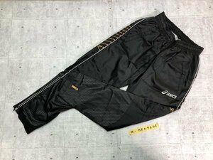 asics アシックス 裏メッシュ 裾ジップ ジャージパンツ 黒 ブラック M