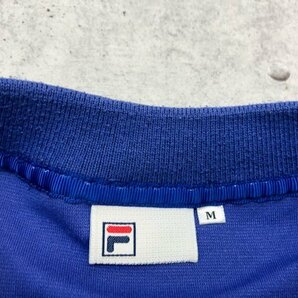 FILA フィラ メンズ ロゴ刺繍 配色切り替え スリット入り プルオーバーカットソー M 青白紺 ポリエステル他の画像2