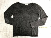 GOA ゴア レディース スパンコール付き カシミヤMIX ニットソー S/M 黒系 コットン他_画像1