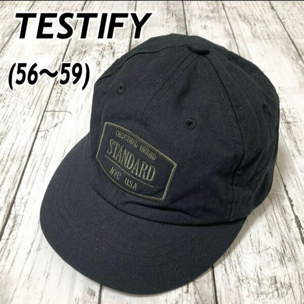 TESTIFY テスティファイ キャップ 帽子56～59 ロゴ ブラック系