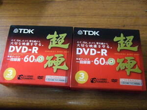 h43　未使用！3枚組2セット　計6枚　まとめ TDK 超硬　DVD-R 60分　ビデオカメラ用　8cm DR60HCUV3A