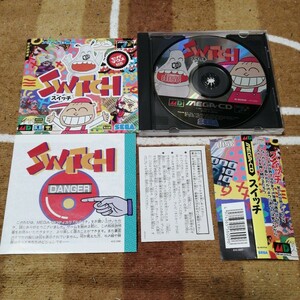 美品 動作確認済 帯 あり メガドライブ 　メガＣＤ スイッチ　SWITCH ケース　説明書　あり セガ SEGA