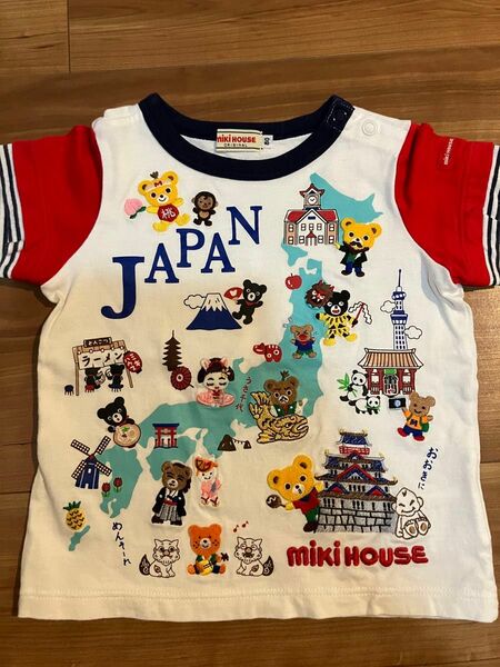 ミキハウス 50周年限定 刺繍いっぱい豪華Tシャツ 80サイズ 美品！ JAPAN 半袖Tシャツ