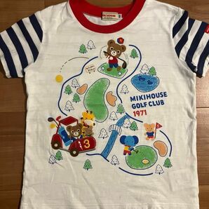 ミキハウス 人気 プッチー スポーツ柄 ゴルフ 半袖 Tシャツ 100サイズ 子供服 キッズ シャツ 美品