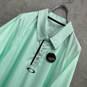 新品　オークリー OKALEY ゴルフウェア　未使用 ポロシャツ 半袖シャツ　ゴルフシャツライトグリーン　ミントグリーン　メンズM パステル