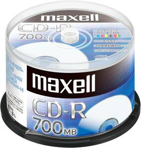 1) 本体のみ データ用CD-R50枚 maxell データ用 (1回記録用) CD-R 700MB 48倍速対応 インクジェット