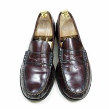 10D表記 28cm相当 Florsheim フローシャイム ペニーローファー コインローファー ビーフロール レザー 革靴 バーガンディ /24.2.1/P99_画像2