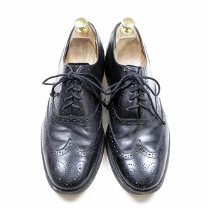 英国製 8G表記 26cm相当 Barker バーカー ウィングチップ メダリオン 革靴 レザーシューズ イングランド製 黒 24.2.28/P245の画像2