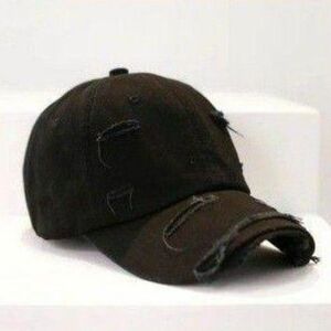【限定特価】ブラック ダメージキャップ 野球帽 モード系 男女兼用