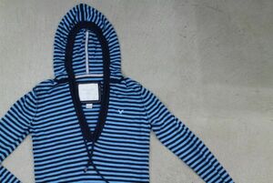 [ б/у одежда прекрасный товар LADY'S AMERICANEAGLE тянуть надкрылок -do имеется окантовка свитер темно-синий бледно-голубой S] American Eagle темно-синий SWEATER 1069
