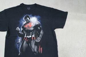 【古着レア美品SUPERMAN MARVEL HEROES COMIC キャラクター Tシャツ黒XL】スーパーマンマーベルヒーローズコミック7833